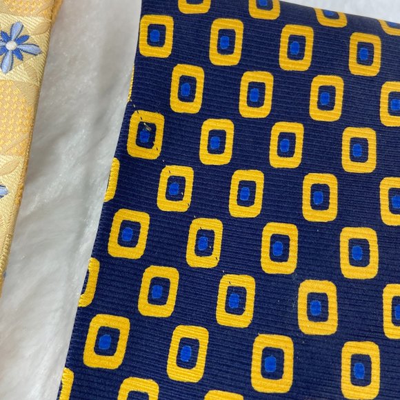Bundle of 2 Neckties Hart Schaffner Marx Floral Silk/ Happy Jack Geometric Print - Picture 12 of 15